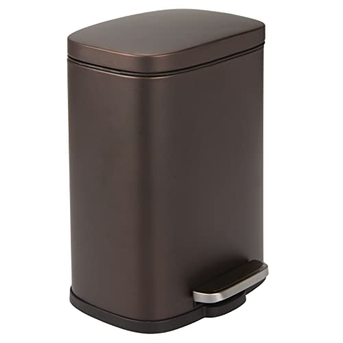 mDesign Bote de Basura Pedal 5 L Acero Inoxidable Bronce