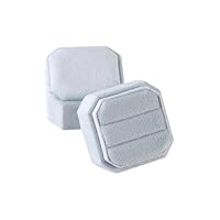 FSSTUD Octagon Ringbox aus Samt, 2 Schlitze, Schmuck-Ringetui, Doppelring-Aufbewahrungsboxen, Verlobungsring, Präsentationsbox, Vintage-Stil, Hochzeitsringhalter, dekorative Ringgeschenkhüllen mit