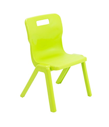 Titan One Piece Classroom Chair, Plastic, Lime Green, Size 3 for Ages 5-7 Years