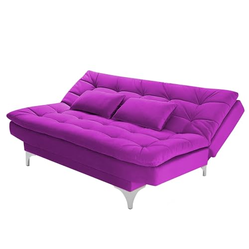 Image of Krancy 3-Seater Sofa Cum Bed for Living Room, Office & Home | Premium Fabric Sleeper Sofa Set with 1 Year Warranty | Comfortable Sofa for Guests, Lounge & Small Spaces (Pink)