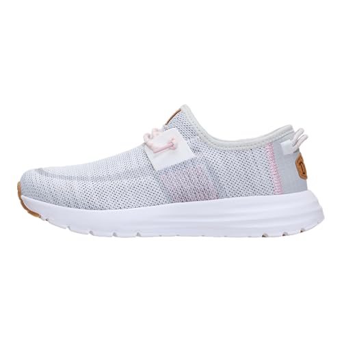 HEYDUDE Womens Sirocco Stretch Sox, Stone White Size 8 | Lightweight Flexible Shoes for Effortless All Day Comfort