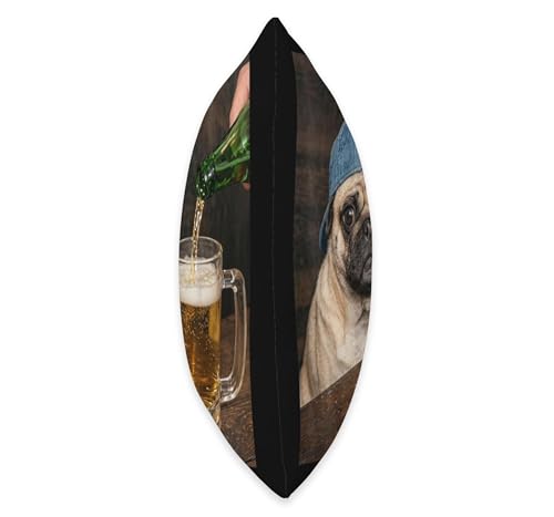 Pug Drinking Beer Funny Pug Dog Meme Throw Pillow