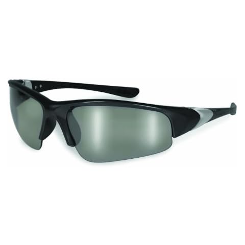 SSP Eyewear Safety Glasses with Black Frames and Mirrored Lenses, ENTIAT BLK M,Black - Mirrored Cover