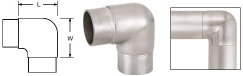 CRL HR20HBS Brushed Stainless Sharp Radius 90 Degree Corner for 2" Tubing