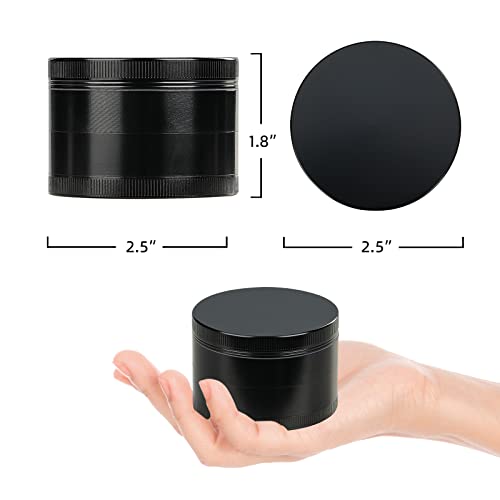 AIDCHEN Grinder Large 2.5 Inch Matte Black