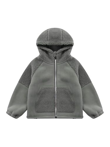 CHICTRY Kids Boys Thick Fleece Hooded Sweatshirts Long Sleeve Full Zip Warm Jacket Windproof Outerwear with Pockets3