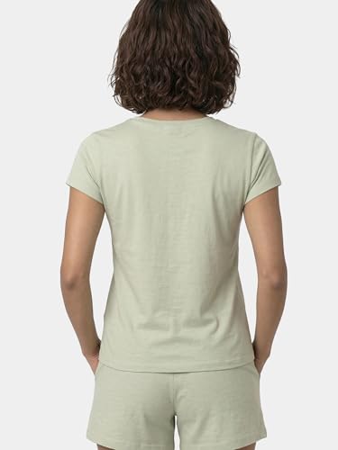 Image of Enamor Short Sleeve Crew Neck Regular Length Basic Crew T-Shirt - Slim Fit, Soft and Breathable Stretch Cotton - E147