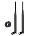 Bingfu Dual Band WiFi 2.4GHz 5GHz 5.8GHz 6dBi RP-SMA Male Antenna (2-Pack) for Wireless Router WiFi Range Extender Signal Booster Repeater Network USB Adapter Dongle PCI PCIe Cards IP Security Camera