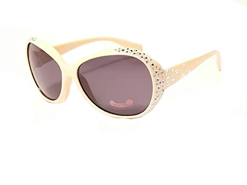 cityvision lunettes de soleil enfant fille 7 8 9 10 11 ans faux diamants strass paillettes 078150 (monture beige) Cover