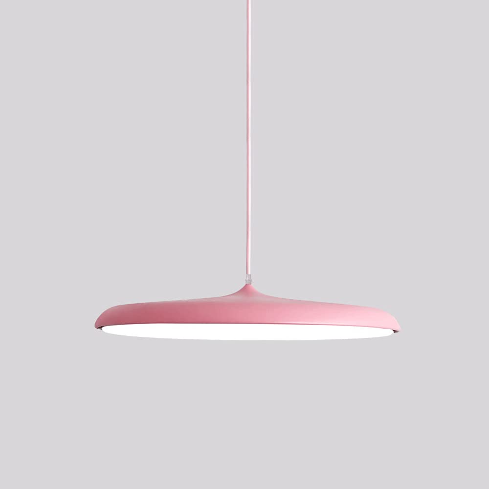 Éclairage suspendu à LED rose avec lampe suspendue macaron pour restaurant