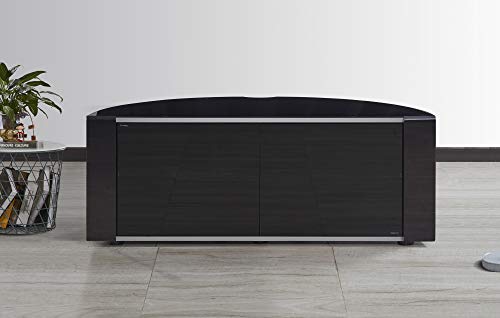 MDA Designs Sirius 1200 Remote Friendly Beam Thru Glass Door Gloss Piano Black Profile & Silver Trim up to 55" LCD/Plasma/LED Cabinet TV Stand - Image 10