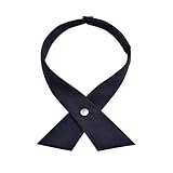 Tie for Men Women Adjustable Criss-Cross Bowtie School Uniform Pre Tied Bows for Girls Neck Tie Accessories Bowtie03 (Navy)