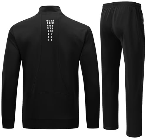 Image of Rdruko Men's Athletic Casual Tracksuit 2 Piece Full Zip Jacket Sweatsuit Outfit Jogger Fleece Set