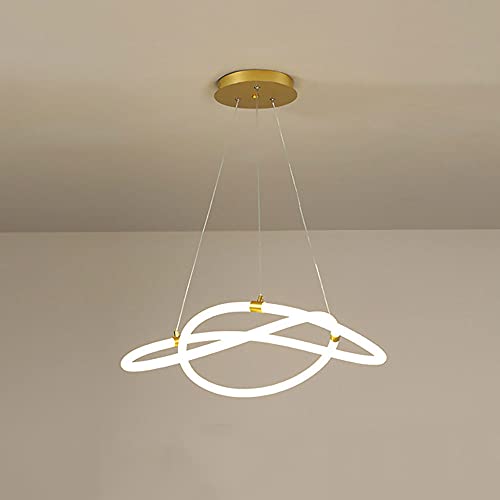Lustre suspension LED dimmable chic en acrylique blanc cercle pour salon de villa