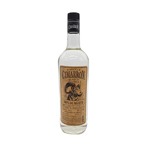 CIMARRON - Blanco - Tequila 100% Agave - 40% Alcool - Origine : Mexique/Jalisco - A déguster pur ou en cocktail - Profil Sec & Végétal - 1 L