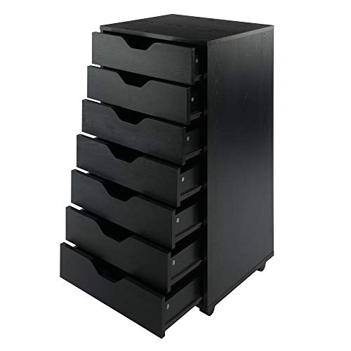Winsome Halifax Storage/Organization, 7 Drawer, Black #TOP6