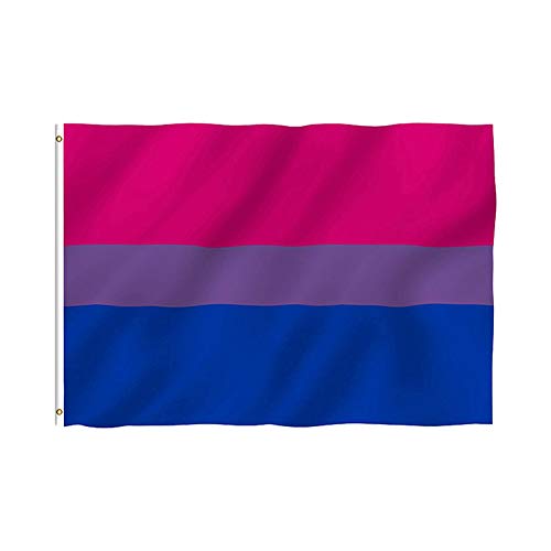 1PC Bisexuelle Stolz-Flagge Polyester Bisexual Flag klare Farbe UV-lichtbeständig doppelt vernähte mit Messing-Ösen 90 * 150cm