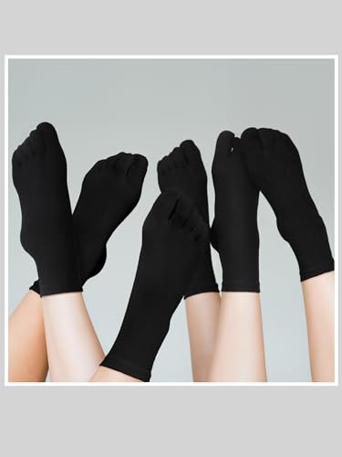 Bencailor 6 Pairs Women Toe Socks Cotton Breathable Compression Crew Five Toe Sock for Women Men Athletic Running4