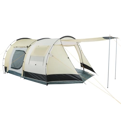 CampFeuer – Tunnelzelt Familienzelt 3000mm Wassersäule, Sand/schwarz - 7