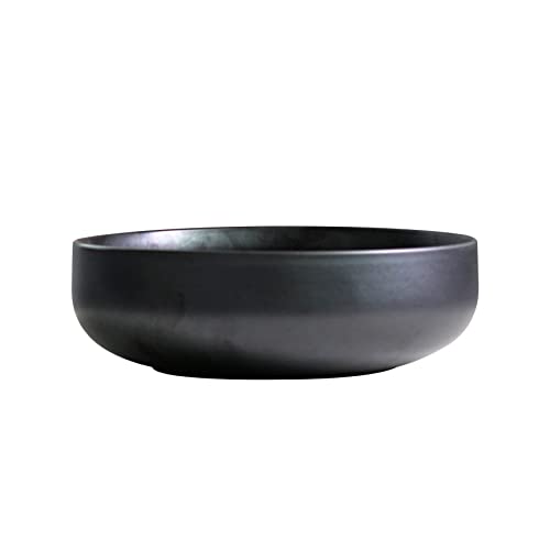 Olly & Rose Oxford Large Ceramic Fruit & Salad Bowl - 26cm Decorative Serving Bowl - Black Stoneware - Extra Large for Pasta - Image 2