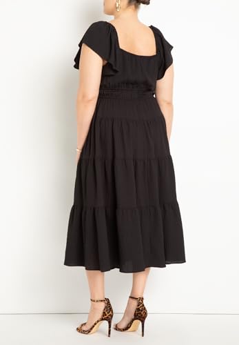 ELOQUII Women's Plus Size Ruffled Tiered Maxi Dress2