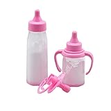 HAVE FUN: Diese Plastikflaschen erscheinen zu leeren, wenn die Babypuppe Getränke, die Phantasie Funken und genussvolle Stunden bietet.