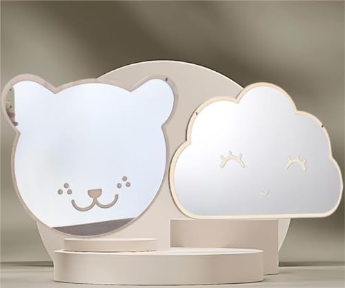 Pegatinas de Espejo acrílico 3D, Espejo de Pared para habitación Infantil, Espejo de baño, Espejo de Oso Dulce con Adhesivo de Madera, decoración de Pared para habitación Infantil o baño