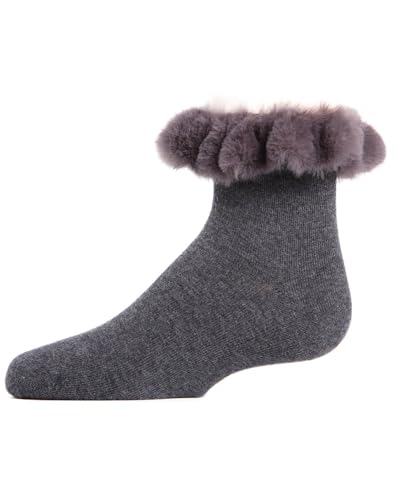 Image of MeMoi Faux-Fur Cuff Cotton Blend Anklet Socks