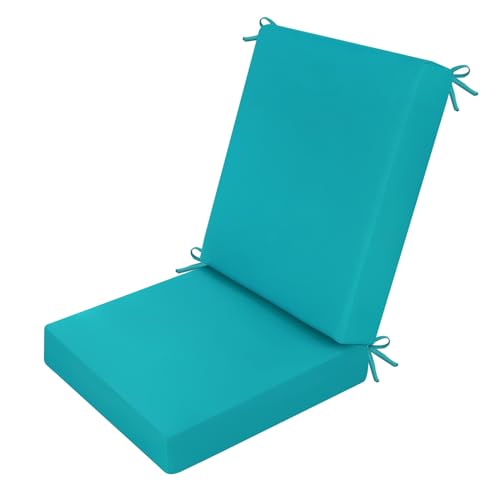 idee-home Outdoor Patio Dining Chair Cushion, High Back Density Foam