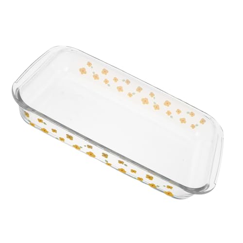 LIFKOME Roasting Pan de Vidrio Resistente al Horno Rectangular Profundo para Cazuelas Pescado al Vapor y Pan Bandeja para Asar y Servir
