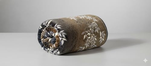 Image of Florida Printed Flannel Blanket, 230 GSM Ultra-Soft All-Season AC Blanket (Double, Brown)