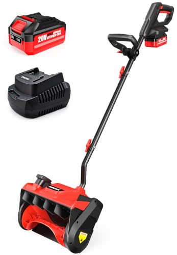 EWORK 20V 12-Inch Cordless Snow Shovel with 4.0Ah Battery
