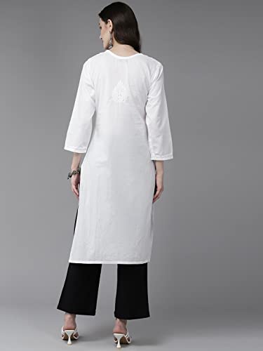 Image of Ada Hand Embroidered Lucknowi Chikankari Cotton Kurta for Women A411469