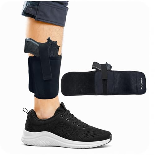 Hulara Ankle Holster for Deep Concealment Inside Boot Holster Fits Glock 43 26 19, Ruger LCP, SIG P365,P238, Springfield, Shield 9mm, Bodyguard 380 & Similar Models
