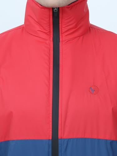 Image of VROJASS Men VROJASS Jackets for Men Stylish Puffer Winter Jacket For Men Standard Length Jacket Man Full Sleeves Bomber Jackets for Man Red With Black Jacket