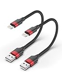 Bkduice 6 inch Short Lightning Cable, [MFi Certified] 2 Pack Short iPhone Charger Cord, Braided 0.5ft USB to Lightning Cable for Charging Stations, iPhone 14 13 12 11 Pro Max XR XS 8 SE iPod