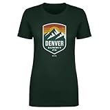 500 LEVEL Denver Summit FC Vintage Primary Logo Shirt for Women (Forest Green, Medium)