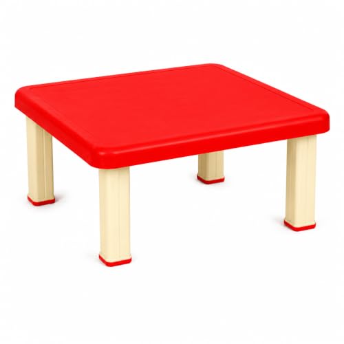 Image of Plastic Strong and Durable Kids Table for Studying Dining Home Virgin Material for 2 to 10 Years | Sustain Upto 50 KG (Red Low Table)