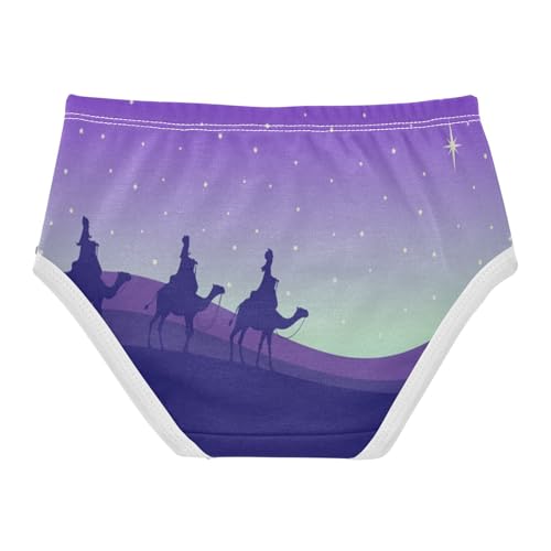 Girls' Underpants Kids Cotton Underwear Panties Briefs For Girl Age 2-8 Years Galaxy Sky Star Aurora2