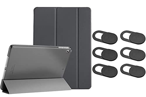 ProCase Amazon ProCase Grey iPad mini 1 2 3 Slim Lightweight Case(Old Model A1432 A1490 1455) Bundle with [6 Pack] Black Ultra Thin Webcam Cover Slide for Laptop Phone