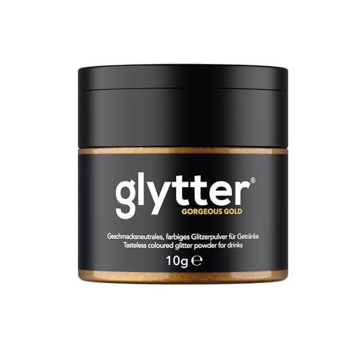 Glytter Glitzerpulver für Getränke (Gold) - essbarer Glitzer für Drinks & Flüssigkeiten, z.B. für Likör, Sekt, Cocktails - trinkbares & geschmacksneutrales Glitzerpulver - Glitzerpuder, Glitzer-Staub