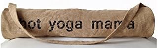 Handcrafted Yoga Mat Bag - Hot Yoga Mama -Light Weight Yoga Totes -Yoga Accessories -Gym Bag -Printed Yoga Backpacks, Gift for Yogis -Mothers Day Gift -Burlap Tote Bag,Valentines Day Gift