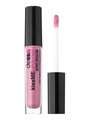 deBBY, kissME LIPGLOSS VOLUME EFFECT, Gloss Labbra con Acido Ialuronico Idratante, Effetto Volumizzante Naturale, Finish Extra Luminoso senza Appiccicare, Colore 06 Pink