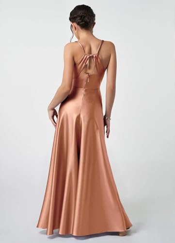 Girls Pleated Junior Bridesmaid Dress for Wedding Satin Pageant Flower Girl Dresses for Teens Girls4