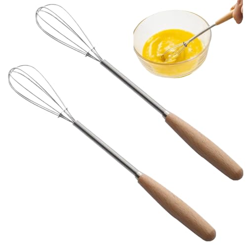 Catálogo de Varillas de batir los más solicitados. 41 Pequeño batidor 2pcs 8 Mini batidor largo con mango de madera Batches de huevo de acero inoxidable sin palo para cocinar batalla de globo a mano multi -funcional para el hogar,...