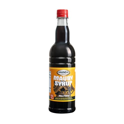 Amandas Jarabe de Mauby de Barbados de 750 ml | Jarabe vegano de Bajan Mauby | Jarabe de cóctel perfecto para bebidas, cócteles, café, hornear | Mauby fabricado en Barbados