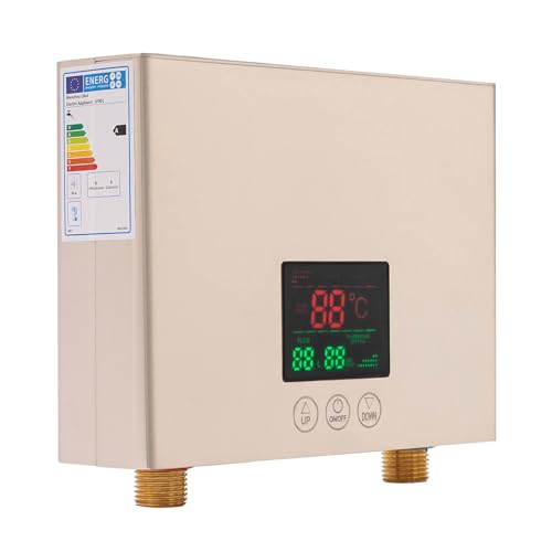 Mini scaldabagno elettrico elettrico istantaneo, riscaldamento rapido ad acqua per cucina e lavanderia, montaggio a parete, compatto risparmio energetico, con regolatore di temperatura e telecomando