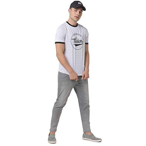 Image of CAHOOT Men Red Striped Casual T-Shirt