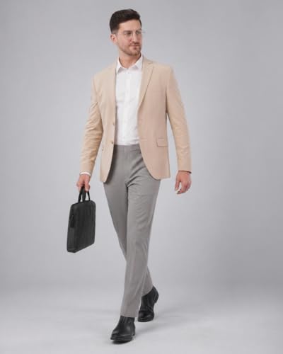 Image of SaintX Men's Premium 4-Way Comfy Stretch Sunscreen Blazer | Light Weight, Designed for Summers | Fully Lined | Comfort able Slim Fit | Wrinkle Resistant, All-Day Casual & Formal Signature Coat (JK11)