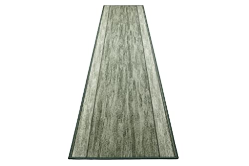 TAPISO Anti Rutsch Teppich Läufer rutschfest Brücke Meterware Modern Grün Meliert Streifen Design Flur Küche Wohnzimmer Diele 80 x 600 cm – Ansicht 7